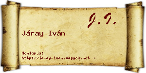 Járay Iván névjegykártya